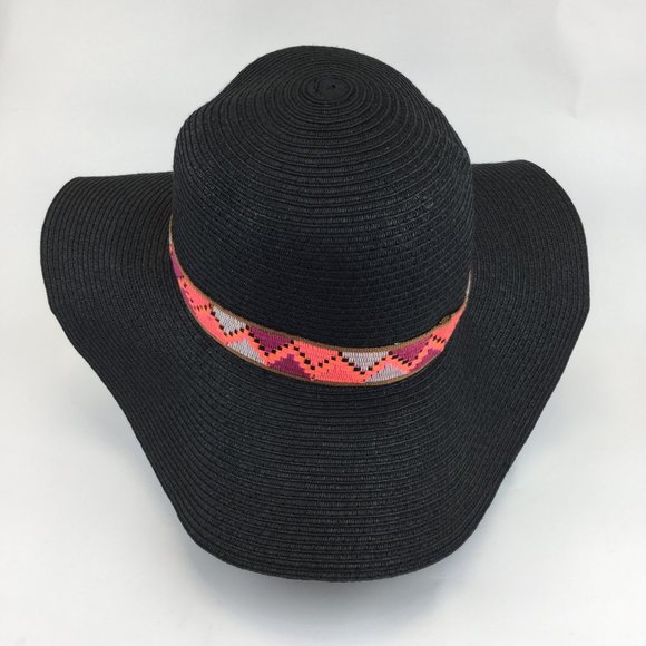 Designer tribal print band woven floppy hat - Picture 2 of 6